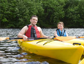 Picture of dad and son in kayak